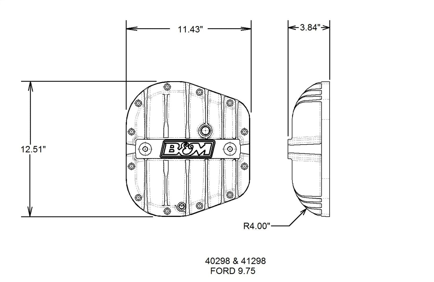 B&M 40298 DIFF COVER FORD 9.75