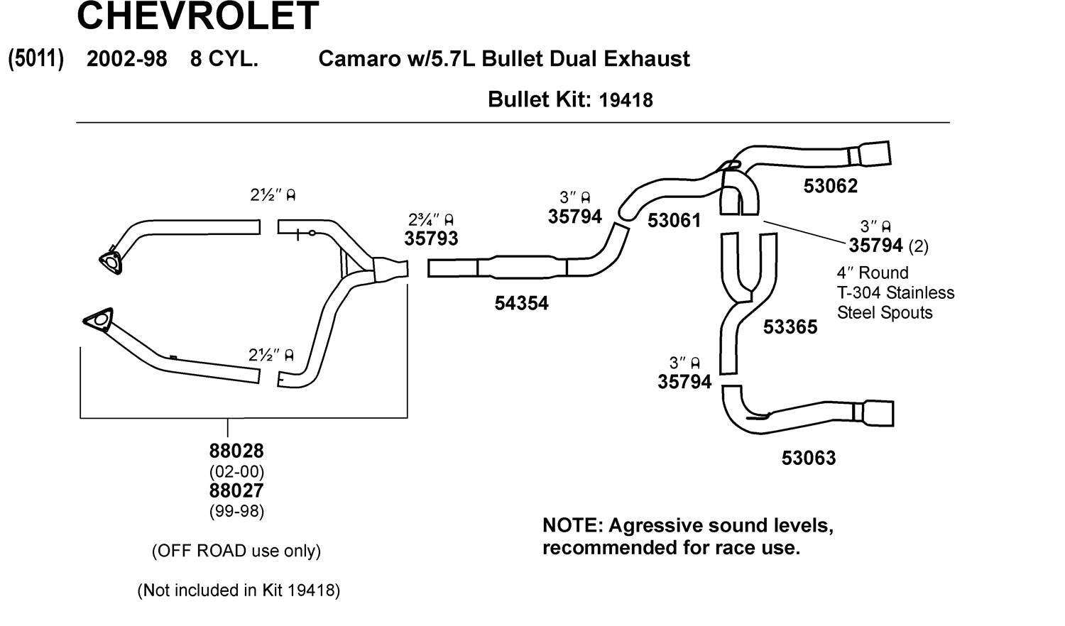 Dynomax 54354 Dynomax Resonator Assembly