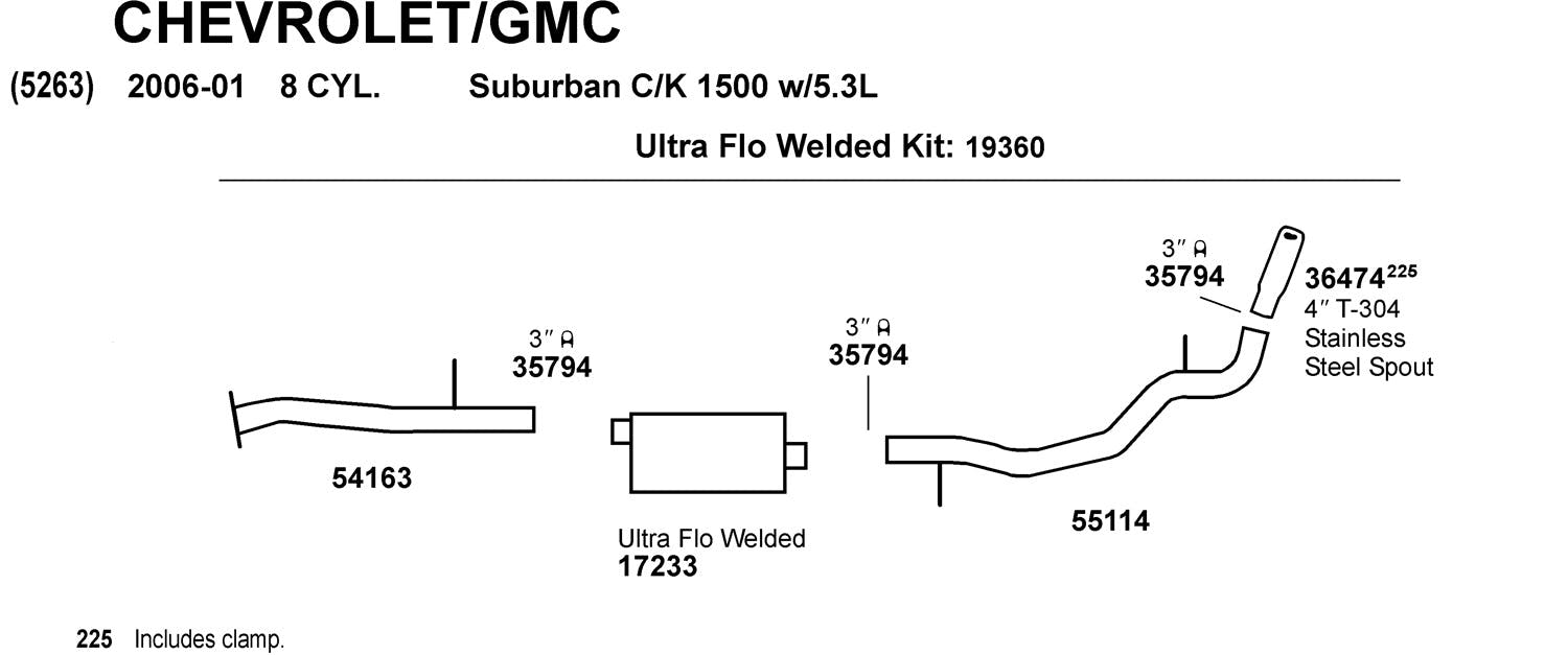 Dynomax 19360 Dynomax Ultra Flo Welded Single System