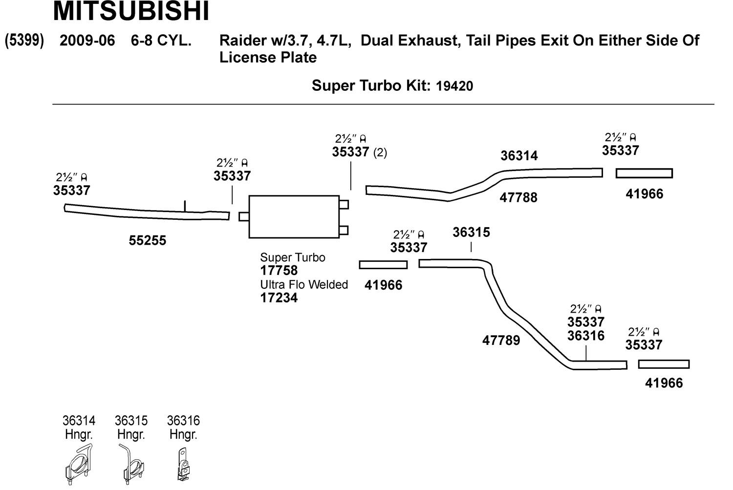 Dynomax 19420 Dynomax Super Turbo Dual System