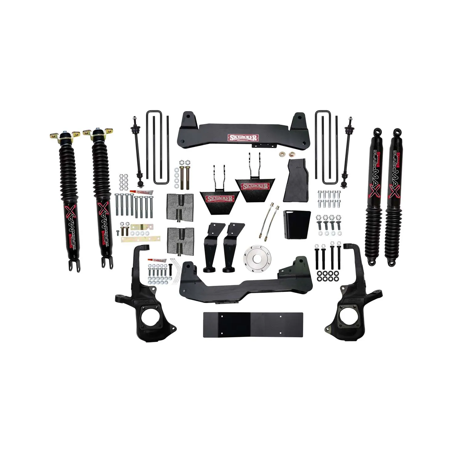 Skyjacker 6 in. Suspension Lift Kit With Torsion Bar Drop Brackets And Black MAX Shocks.