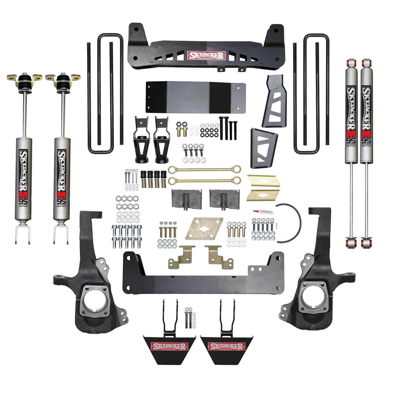 Skyjacker 6 in. Suspension Lift Kit With Torsion Bar Drop Brackets And Monotube Shocks.