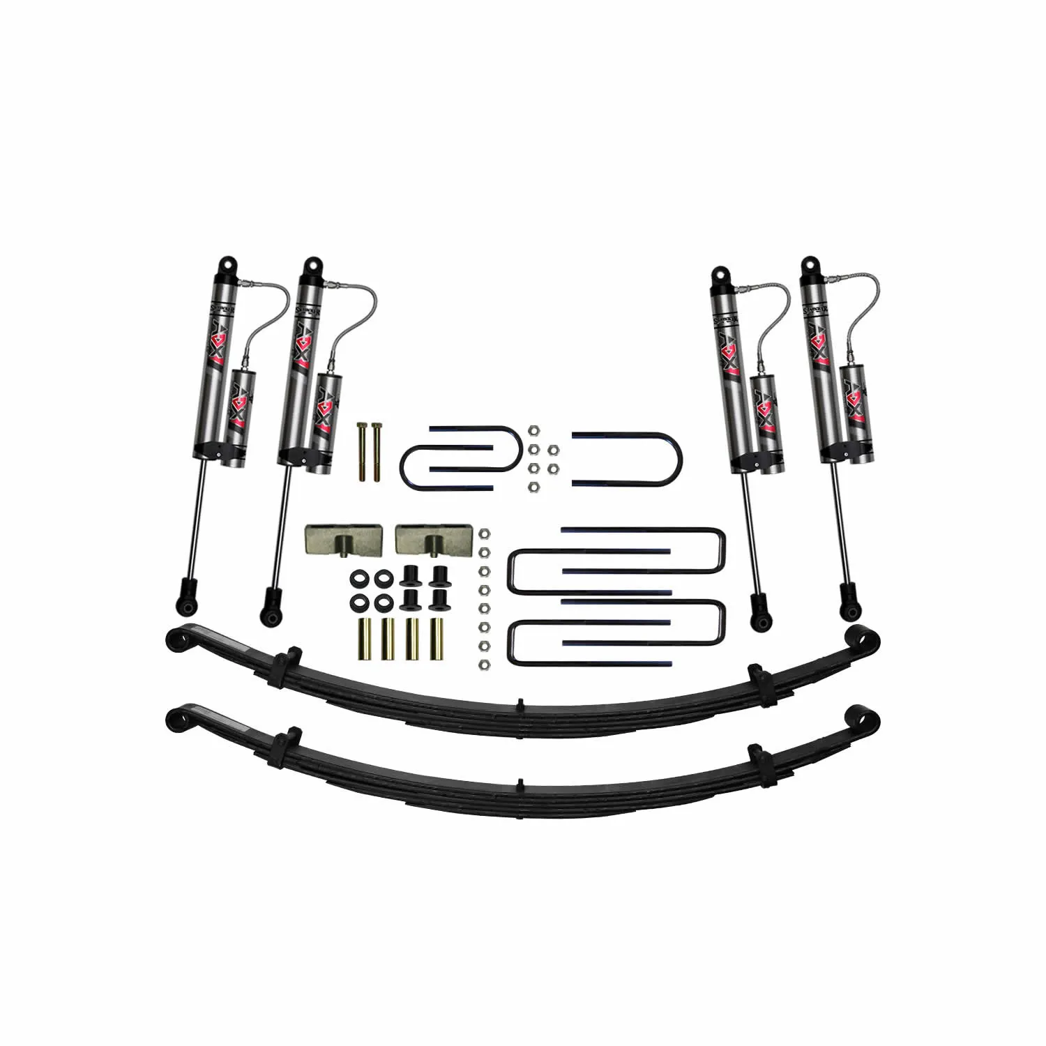 Skyjacker 4 In. Suspension Lift Kit With ADX 2.0 Remote Reservoir Shocks.