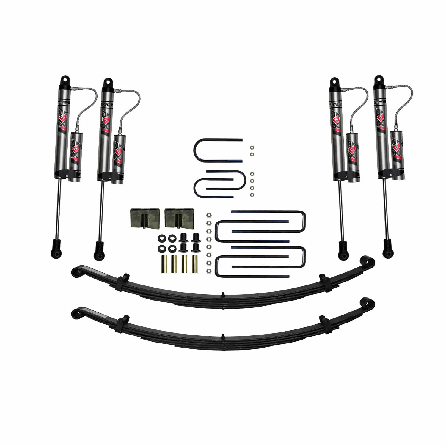 Skyjacker 4 In. Suspension Lift Kit With ADX 2.0 Remote Reservoir Shocks.