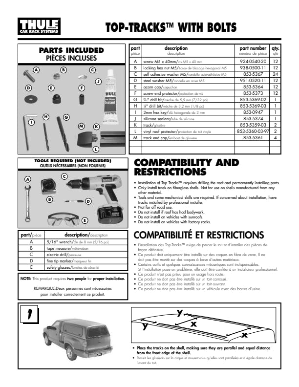 Thule TB60 Top Tracks 60