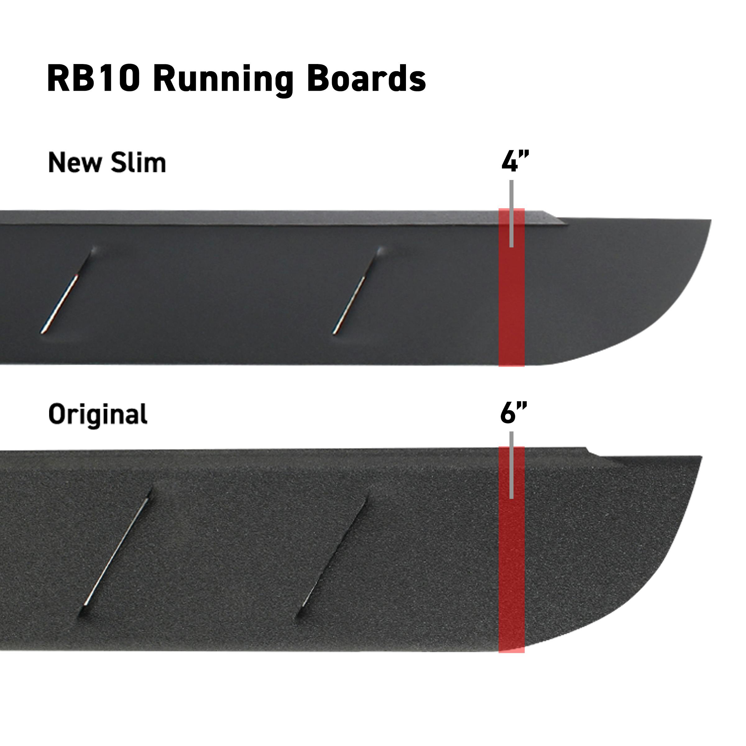 Go Rhino 63418087ST RB10 Slim Running boards - Complete Kit: RB10 Slim