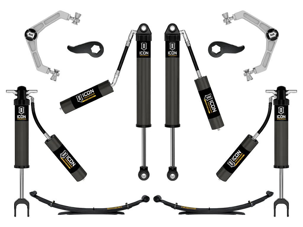 ICON Vehicle Dynamics 20-26 GM 2500/3500 HD 2-3.5" LIFT STAGE 2 SUSPENSION SYSTEM BILLET W/ LEAF PACKS