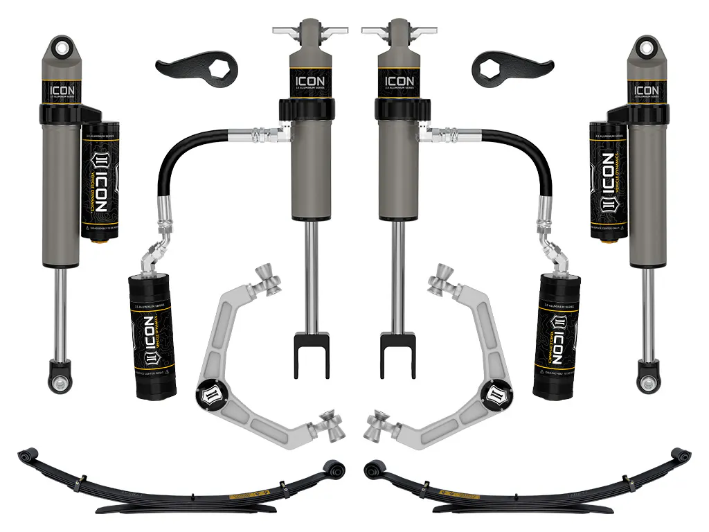 ICON Vehicle Dynamics 20-26 GM 2500/3500 HD 2-3.5" LIFT STAGE 3 SUSPENSION SYSTEM BILLET W/ LEAF PACKS