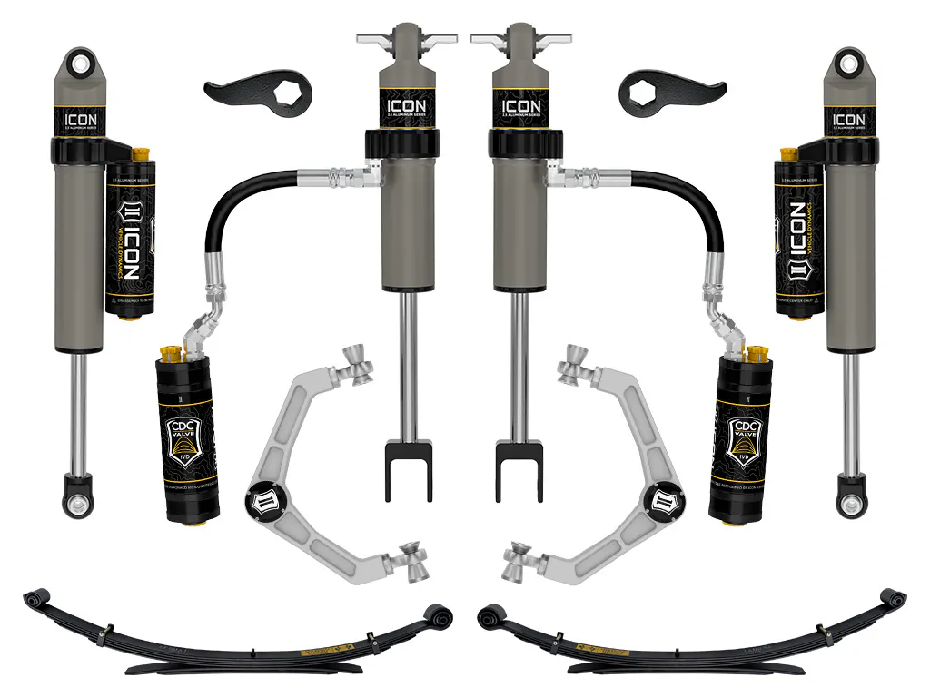 ICON Vehicle Dynamics 20-26 GM 2500/3500 HD 2-3.5" LIFT STAGE 4 SUSPENSION SYSTEM BILLET W/ LEAF PACKS