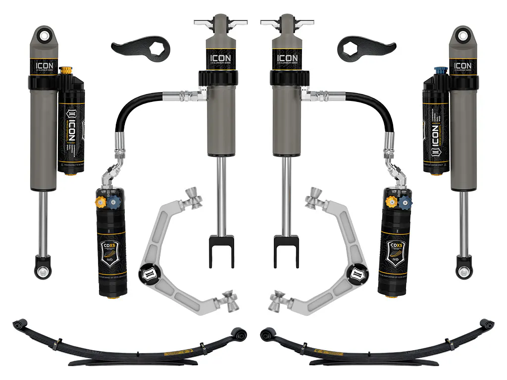 ICON Vehicle Dynamics 20-26 GM 2500/3500 HD 2-3.5" LIFT STAGE 5 SUSPENSION SYSTEM BILLET W/ LEAF PACKS