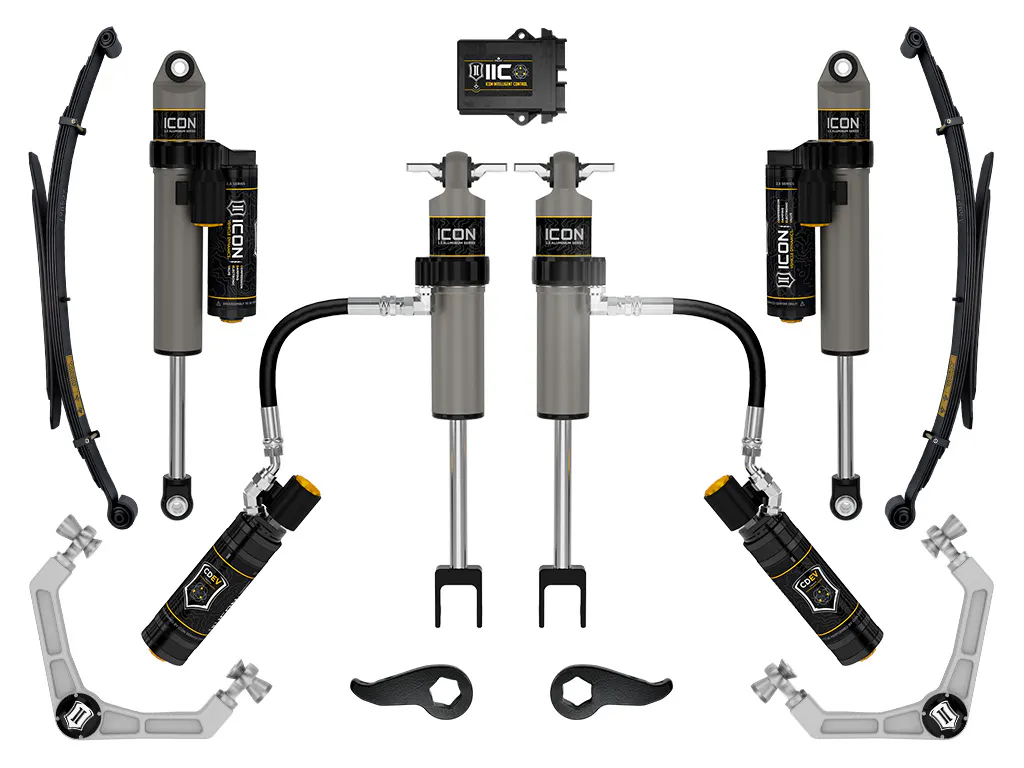 ICON Vehicle Dynamics 20-26 GM 2500/3500 HD 2-3.5" LIFT STAGE 6 SUSPENSION SYSTEM BILLET W/ LEAF PACKS