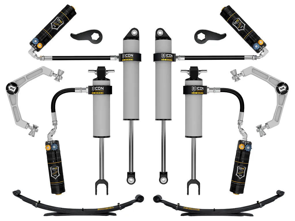 ICON Vehicle Dynamics 20-26 GM 2500/3500 HD 2-3.5" LIFT STAGE 2 3.0 SUSPENSION SYSTEM BILLET W/ LEAVES