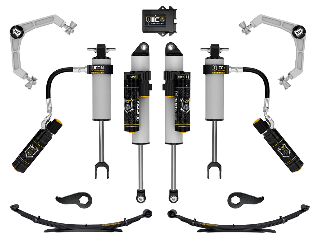 ICON Vehicle Dynamics 20-26 GM 2500/3500 HD 2-3.5" LIFT STAGE 3 3.0 SUSPENSION SYSTEM BILLET W/ LEAVES