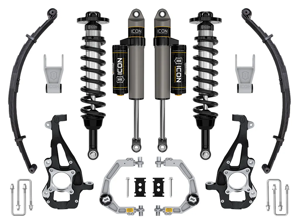 ICON Vehicle Dynamics 21-25 FORD F150 4WD 3.5-4.5" STAGE 2 SUSPENSION SYS BILLET UCA / LEAF PACK