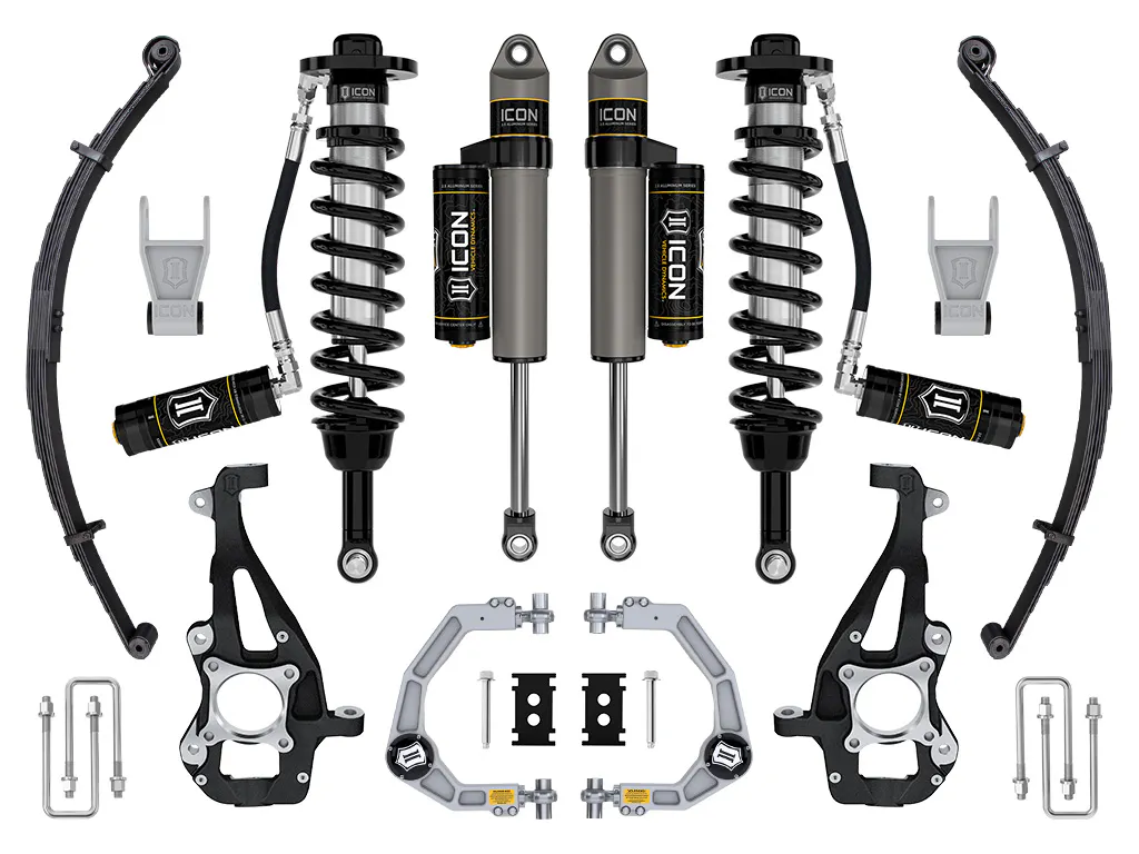 ICON Vehicle Dynamics 21-25 FORD F150 4WD 3.5-4.5" STAGE 3 SUSPENSION SYS BILLET UCA / LEAF PACK