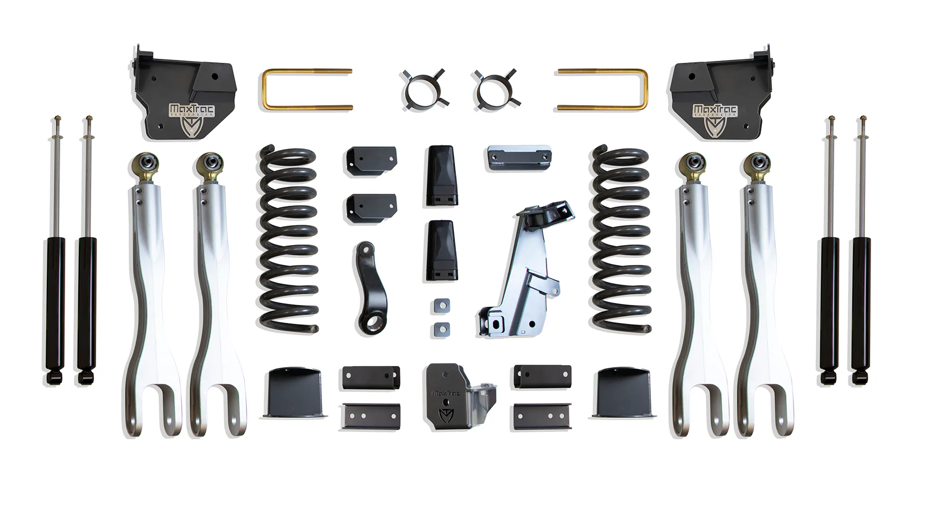 MaxTrac Suspension 8" LIFT KIT W/ 4-LINKS & MAX TRAC SHOCKS (FACTORY REAR AIR RIDE)