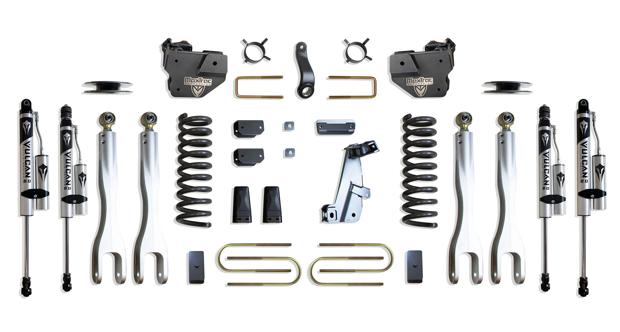 MaxTrac Suspension 4" LIFT KIT W/ 4-LINKS (VULCAN RESERVOIR SHOCKS) (FACTORY REAR AIR RIDE)