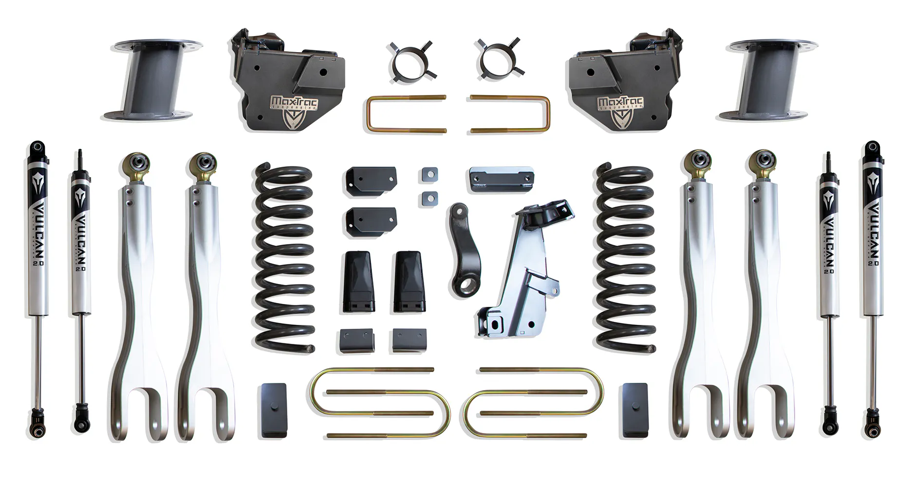 MaxTrac Suspension 8" LIFT KIT W/ 4-LINKS (VULCAN SHOCKS) (FACTORY REAR AIR RIDE)