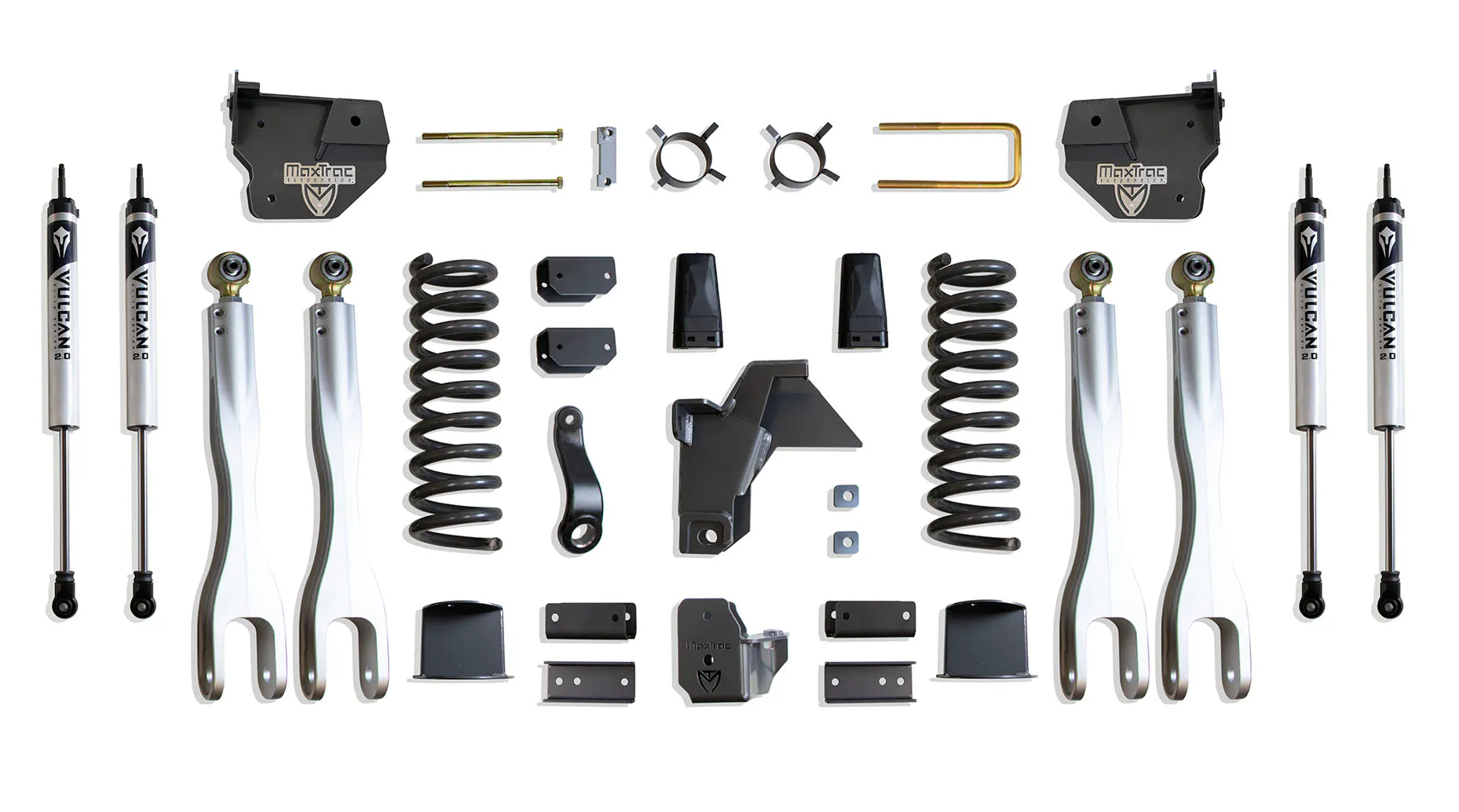MaxTrac Suspension 8" LIFT KIT W/ 4-LINKS (VULCAN SHOCKS) (FACTORY REAR AIR RIDE)