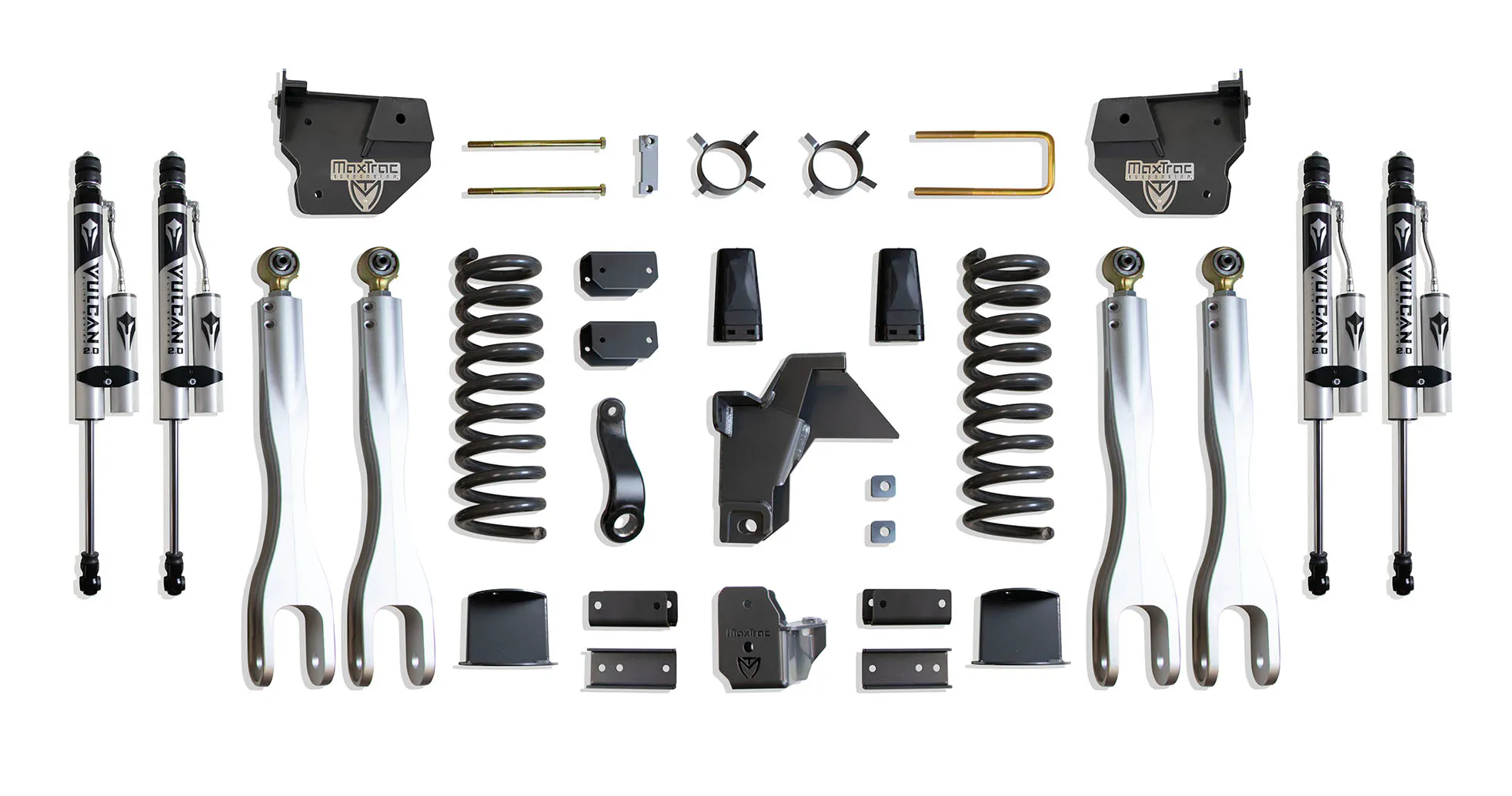 MaxTrac Suspension 8" LIFT KIT W/ 4-LINKS (VULCAN RESERVOIR SHOCKS) (FACTORY REAR AIR RIDE)