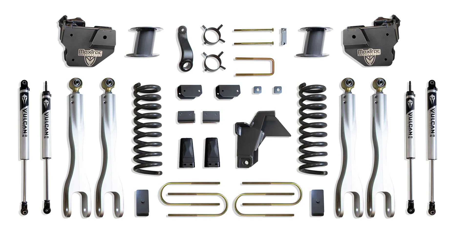 MaxTrac Suspension 8" LIFT KIT W/ 4-LINKS (VULCAN SHOCKS) (FACTORY REAR AIR RIDE)