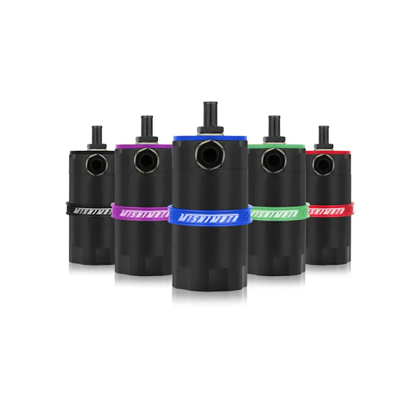 Mishimoto MMBCC-CBTWO-P Oil Catch Can Lucidato - Separatore Olio In Alluminio Billet Con Raccordo AN - Garanzia A Vita