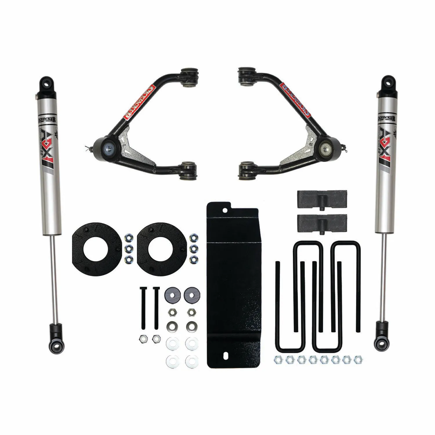 Skyjacker 3.5 in. Suspension Lift Kit With ADX M2.0 Aluminum Monotube Shocks.