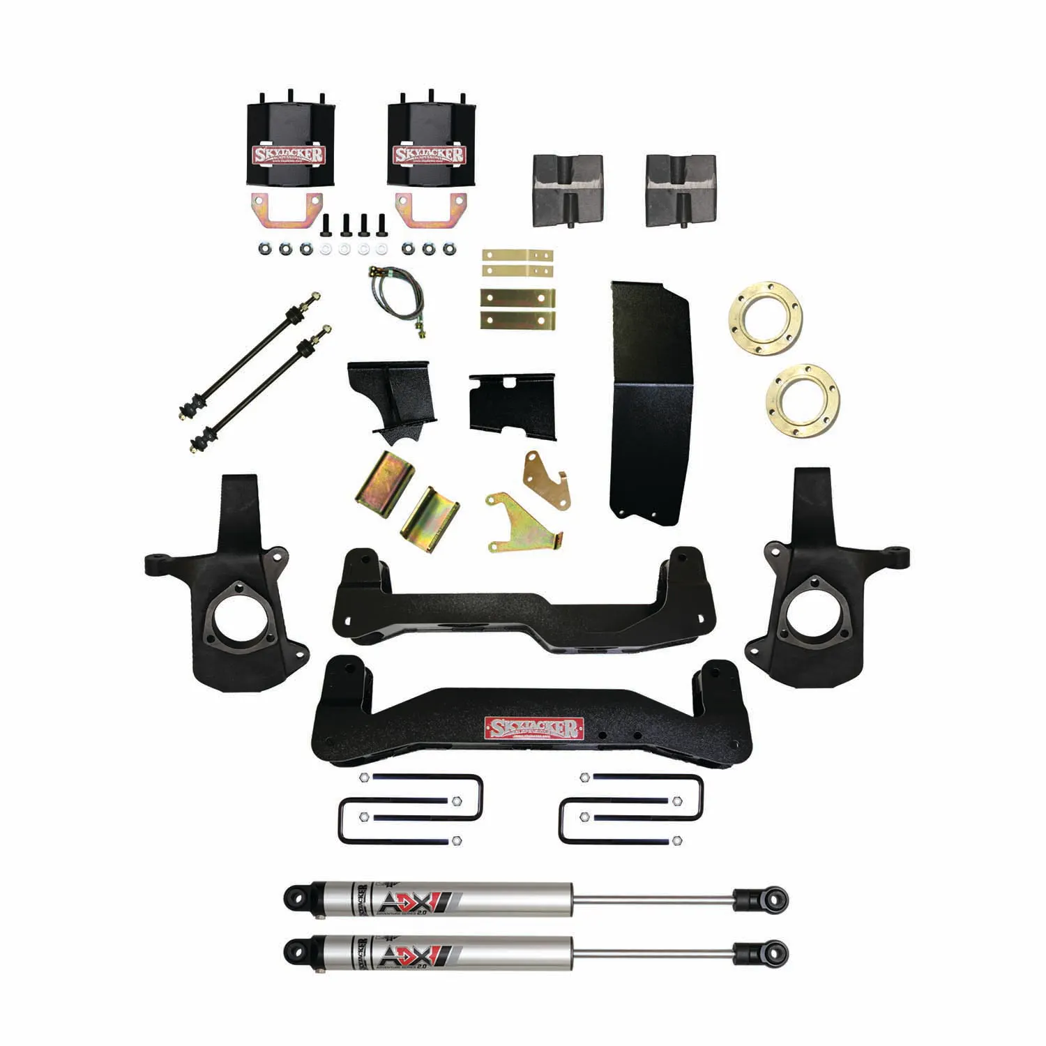 Skyjacker 6-7 in. Suspension Lift Kit With ADX M2.0 Aluminum Monotube Shocks.