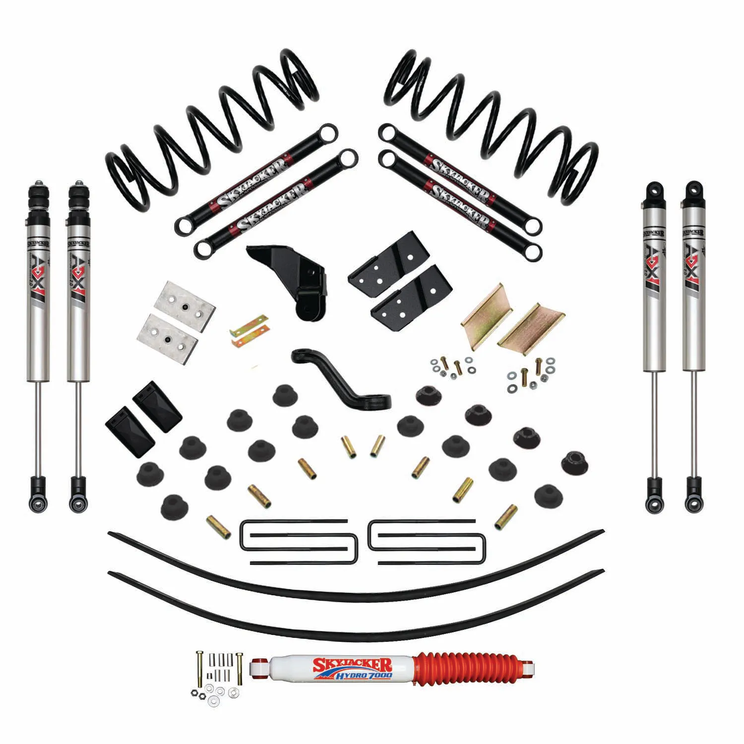 Skyjacker 4-4.5 in. Suspension Lift Kit With ADX M2.0 Aluminum Monotube Shocks.