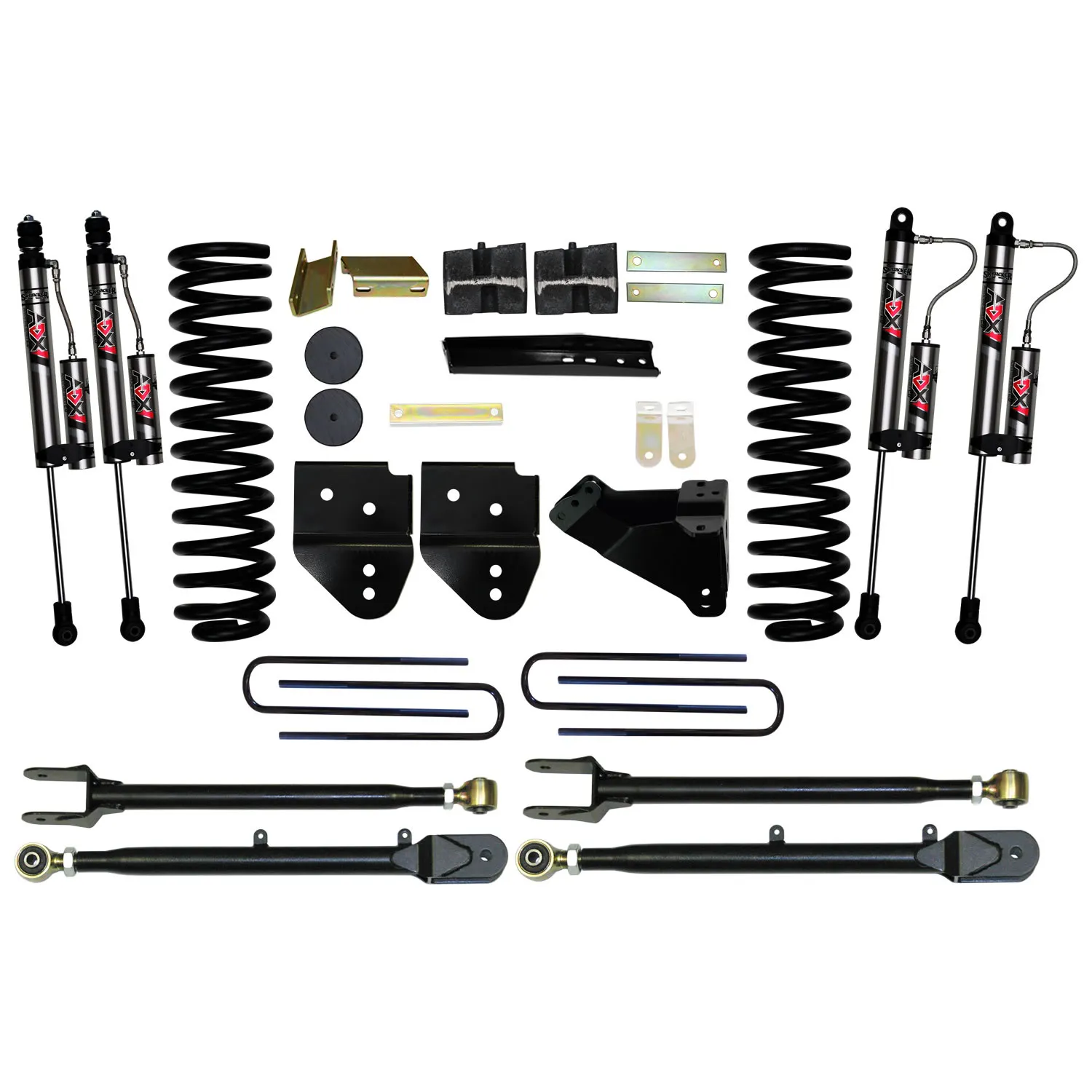 Skyjacker 4 in. Suspension Lift Kit With ADX 2.0 Remote Reservoir Monotube Shocks.