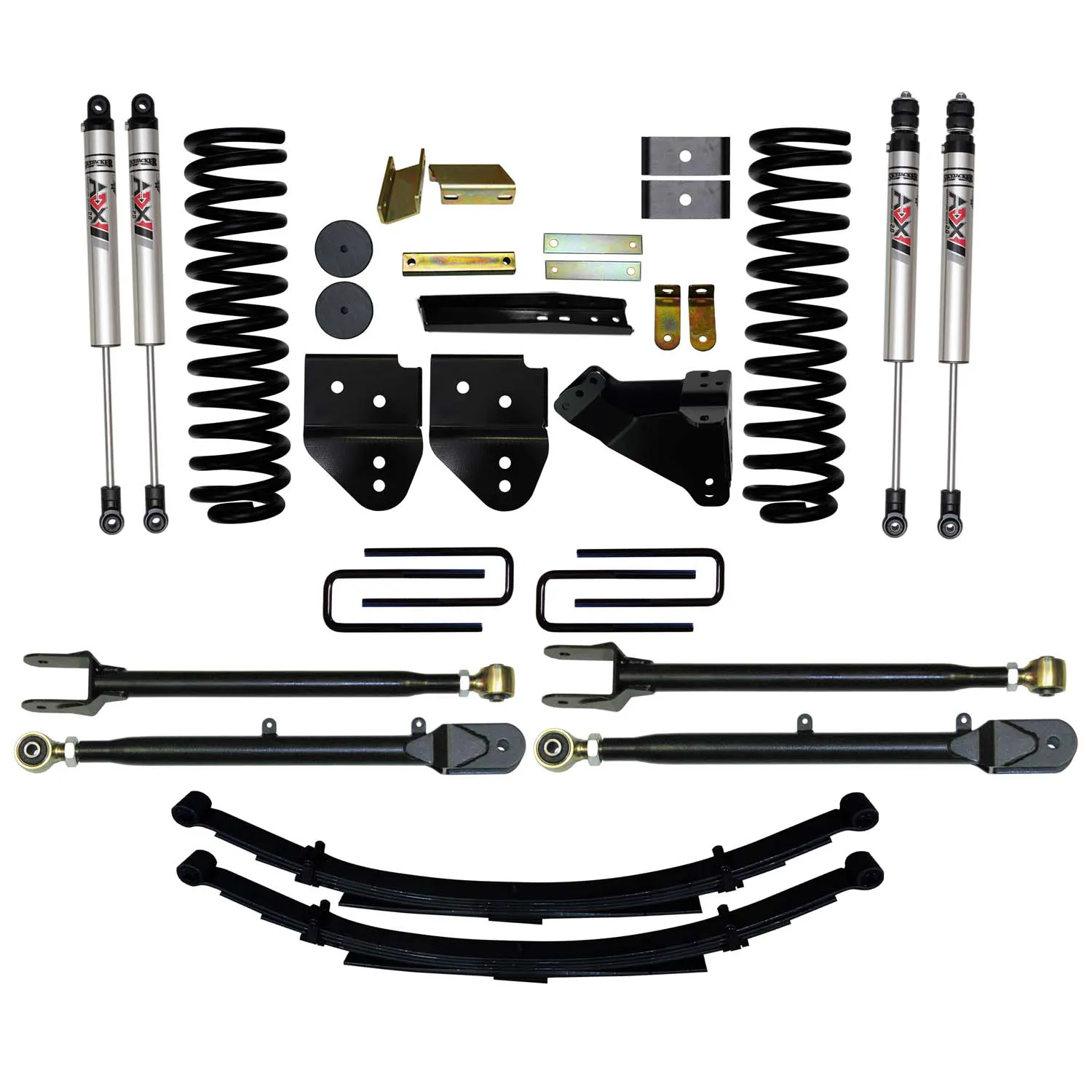 Skyjacker 4 in. Suspension Lift Kit With ADX M2.0 Aluminum Monotube Shocks.