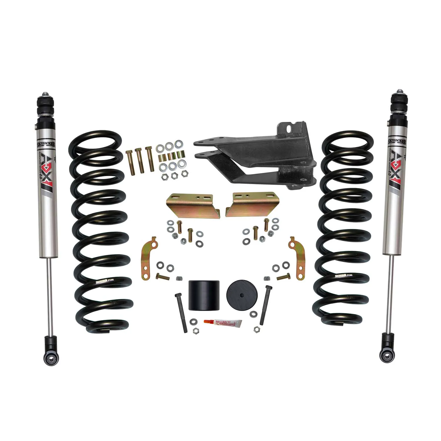 Skyjacker 2.5 in. Front Leveling Kit With ADX M2.0 Aluminum Monotube Shocks.