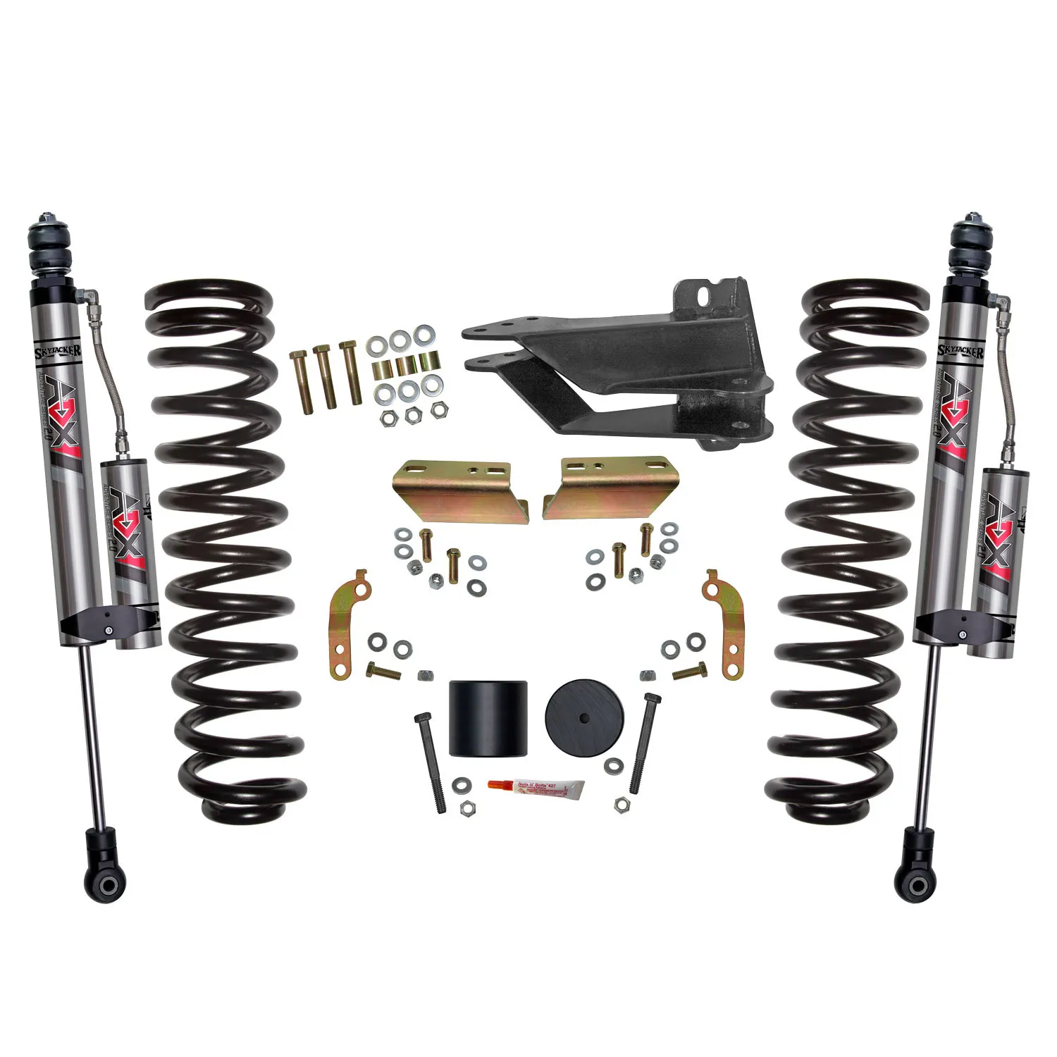 Skyjacker 2.5 in. Front Leveling Kit With ADX 2.0 Remote Reservoir Shocks.