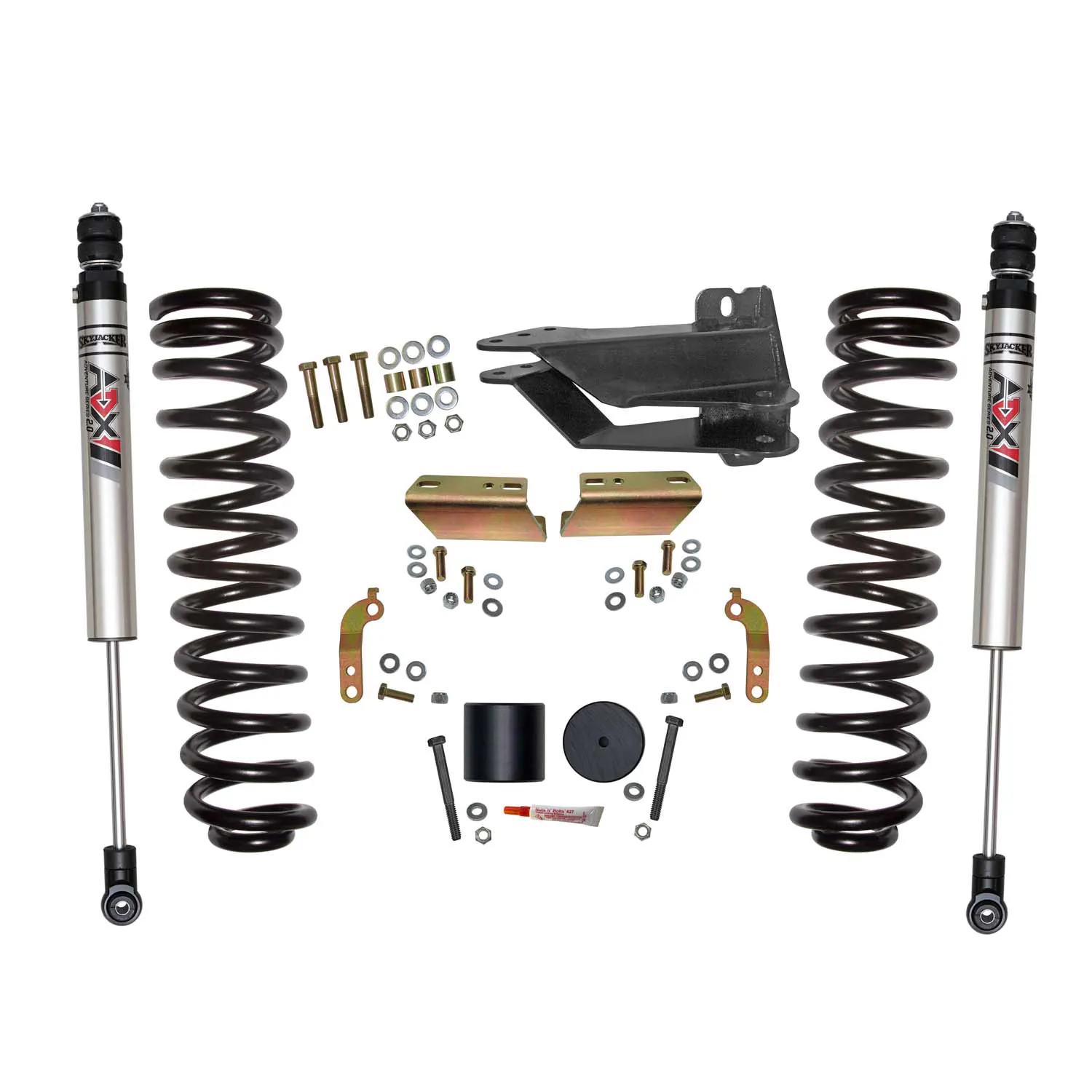 Skyjacker 2.5 in. Front Leveling Kit With ADX M2.0 Aluminum Monotube Shocks.