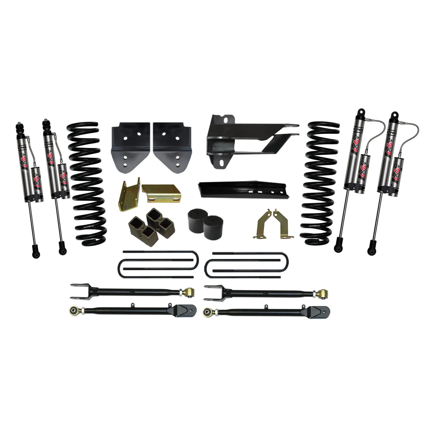 Skyjacker 4 in. Suspension Lift Kit With ADX 2.0 Remote Reservoir Monotube Shocks.