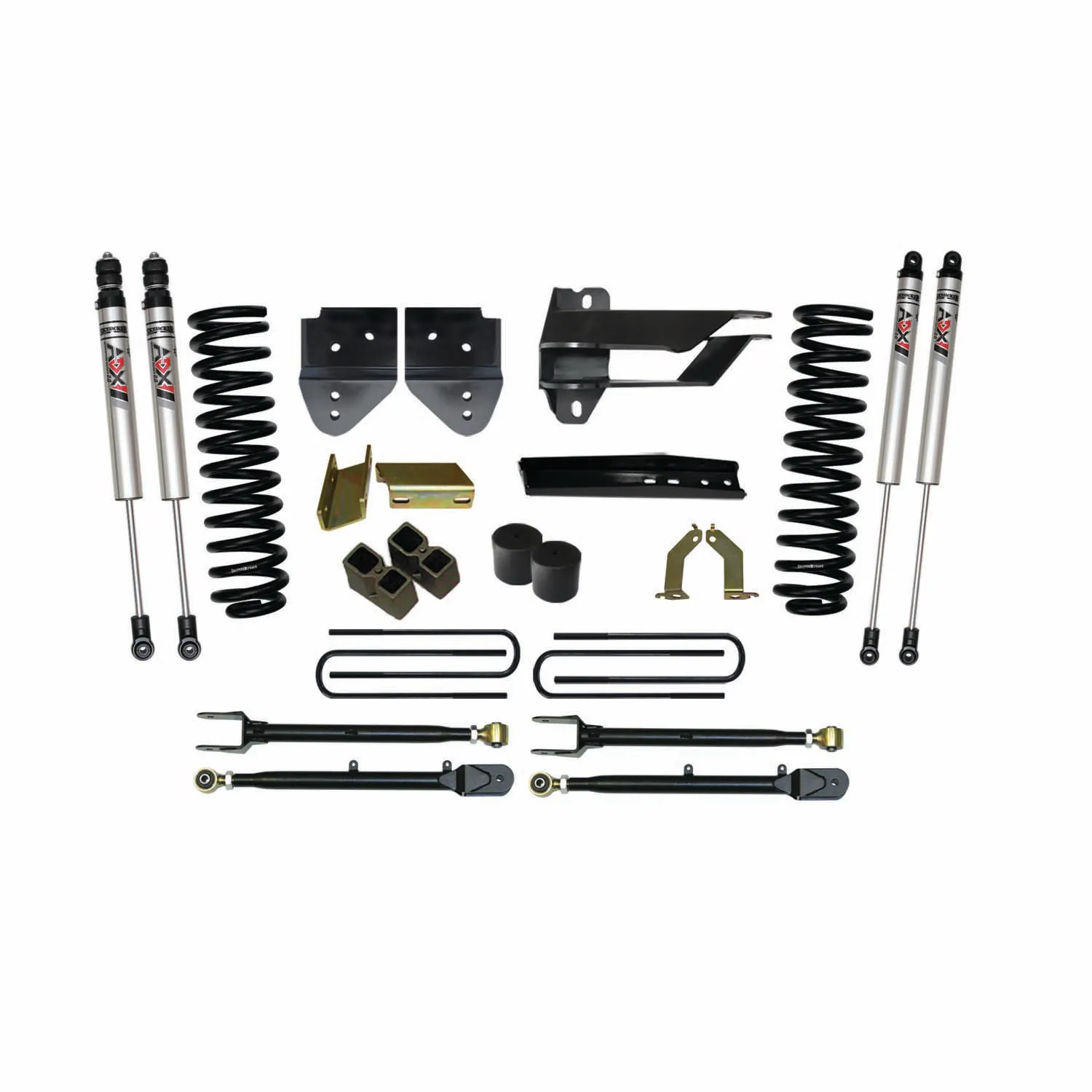 Skyjacker 4 in. Suspension Lift Kit With ADX M2.0 Aluminum Monotube Shocks.