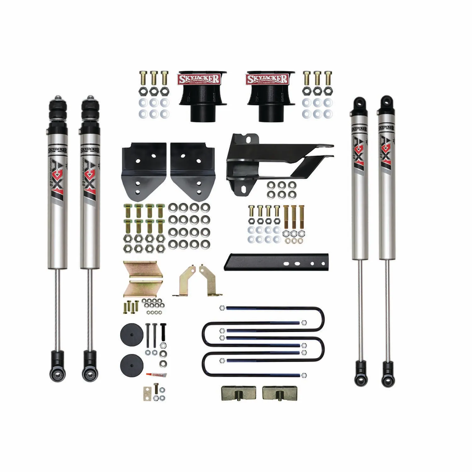 Skyjacker 4 in. Suspension Lift Kit With ADX M2.0 Aluminum Monotube Shocks.
