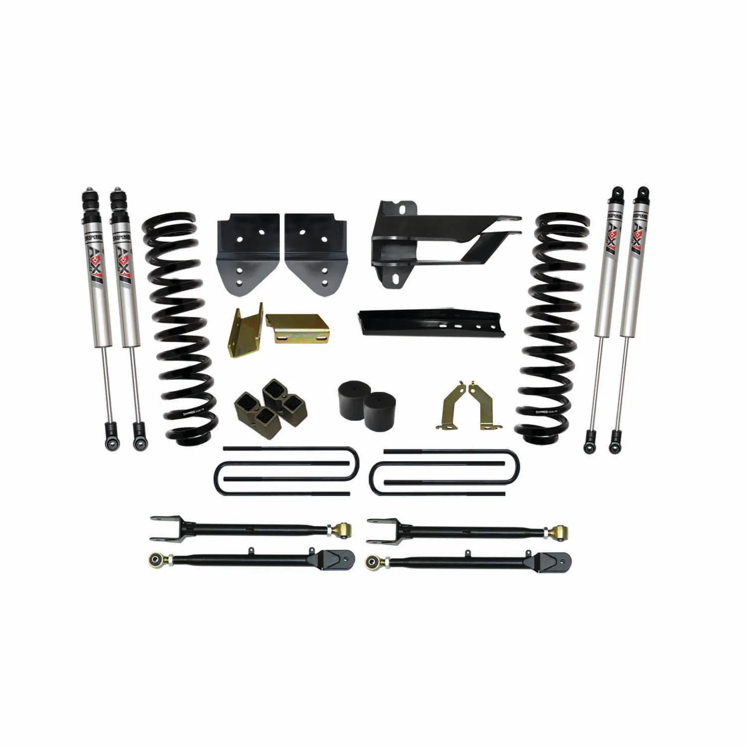 Skyjacker 4 in. Suspension Lift Kit With ADX M2.0 Aluminum Monotube Shocks.