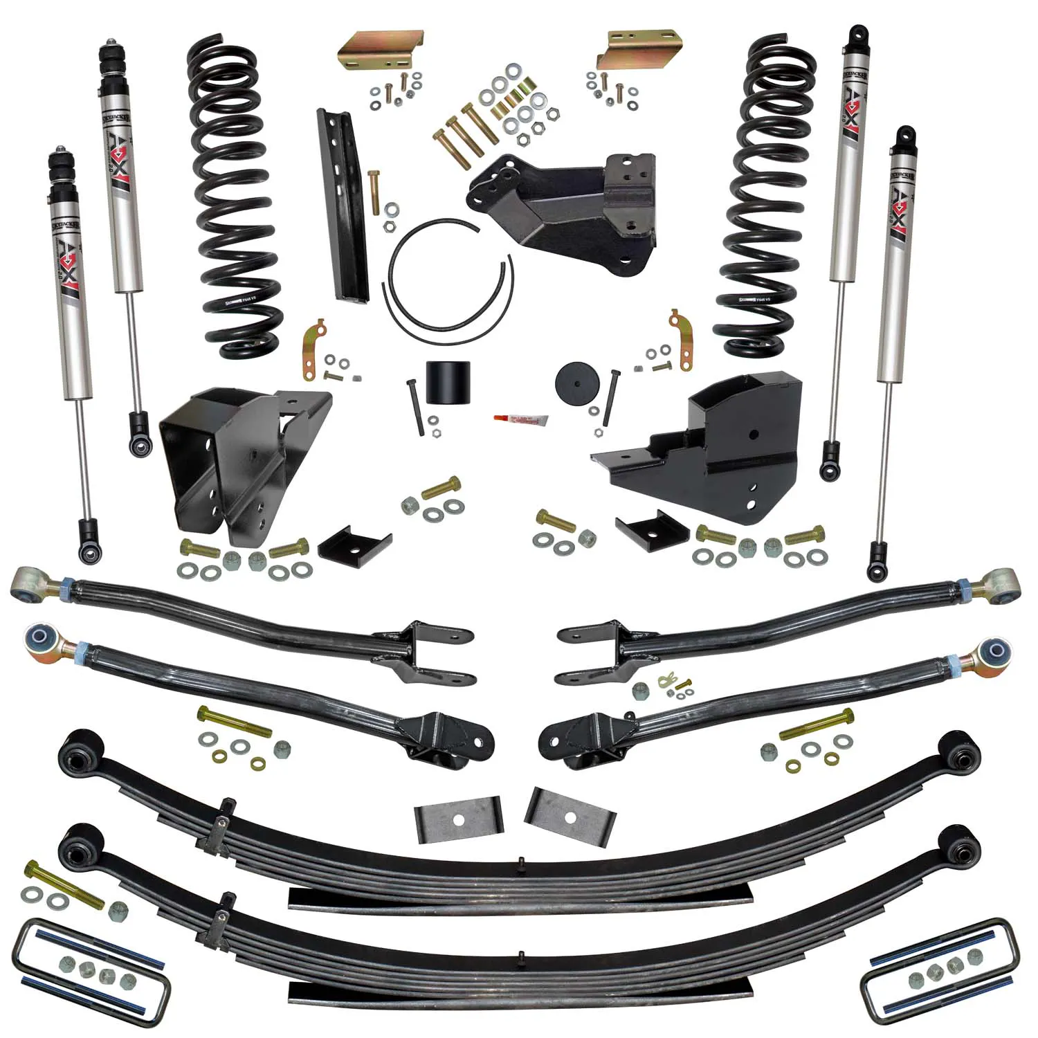 Skyjacker 4 in. Suspension Lift Kit With ADX M2.0 Aluminum Monotube Shocks.