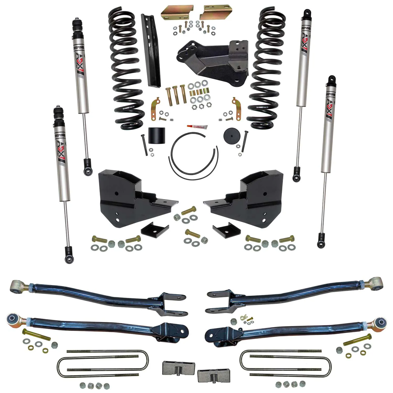 Skyjacker 4 in. Suspension Lift Kit With ADX M2.0 Aluminum Monotube Shocks.
