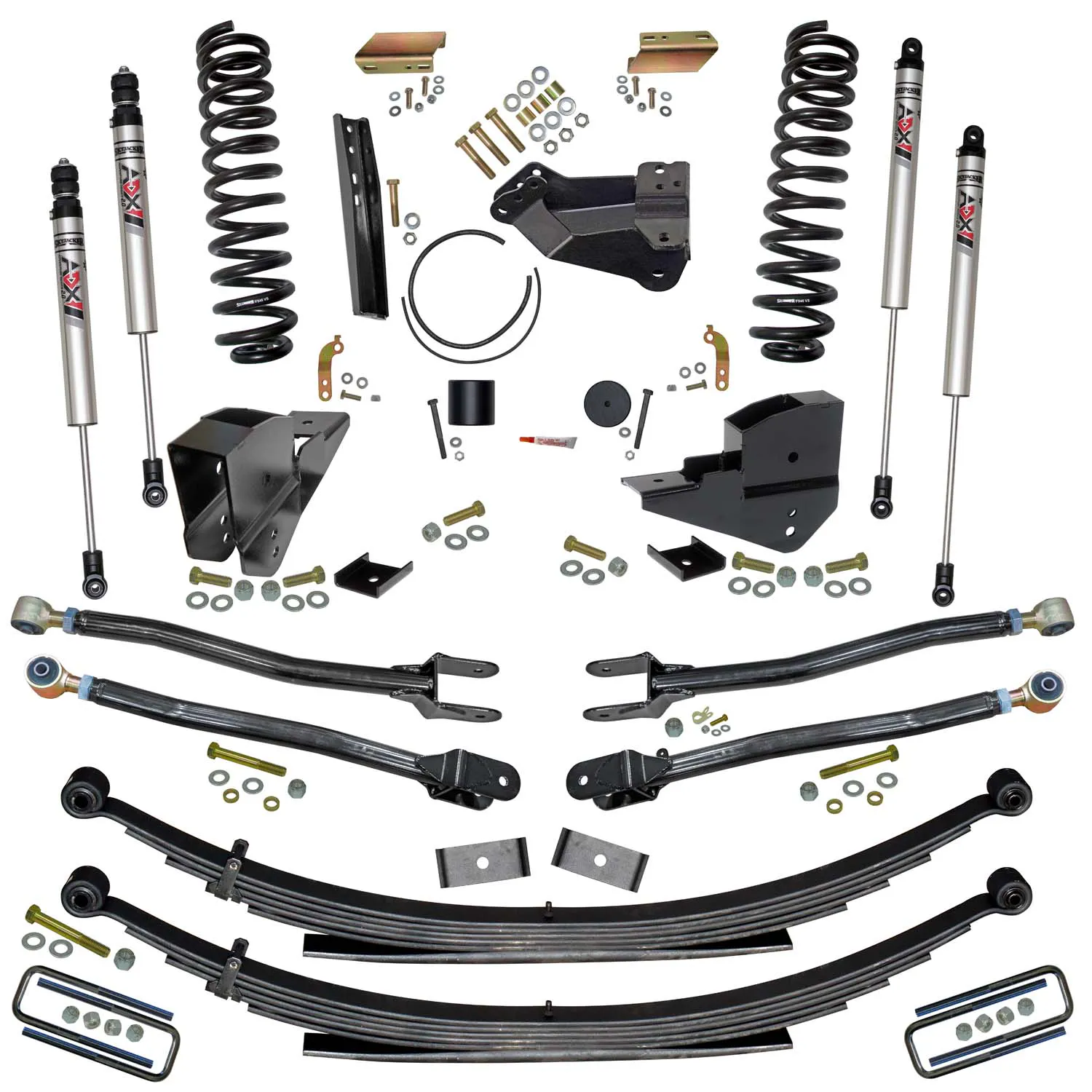 Skyjacker 4 in. Suspension Lift Kit With ADX M2.0 Aluminum Monotube Shocks.
