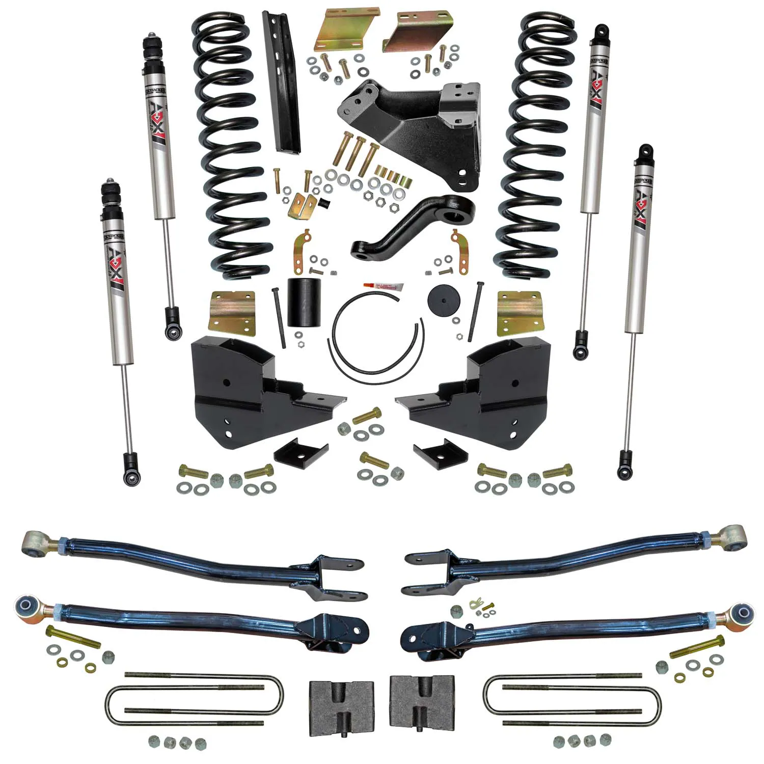Skyjacker 6 in. Suspension Lift Kit With ADX M2.0 Aluminum Monotube Shocks.