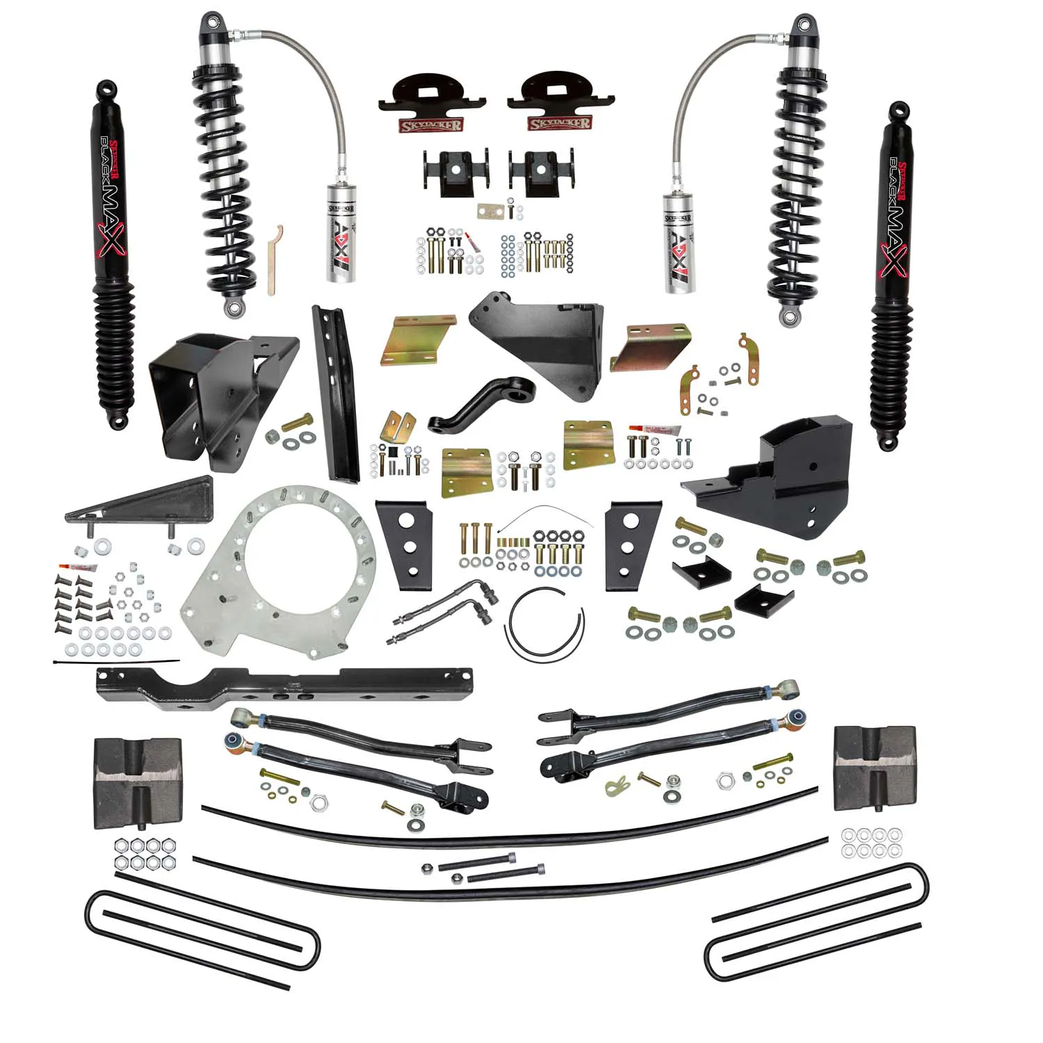 Skyjacker 8.5 In. ADX 2.5 Coilover Lift Kit With 4-Link Conversion And Black MAX Shocks