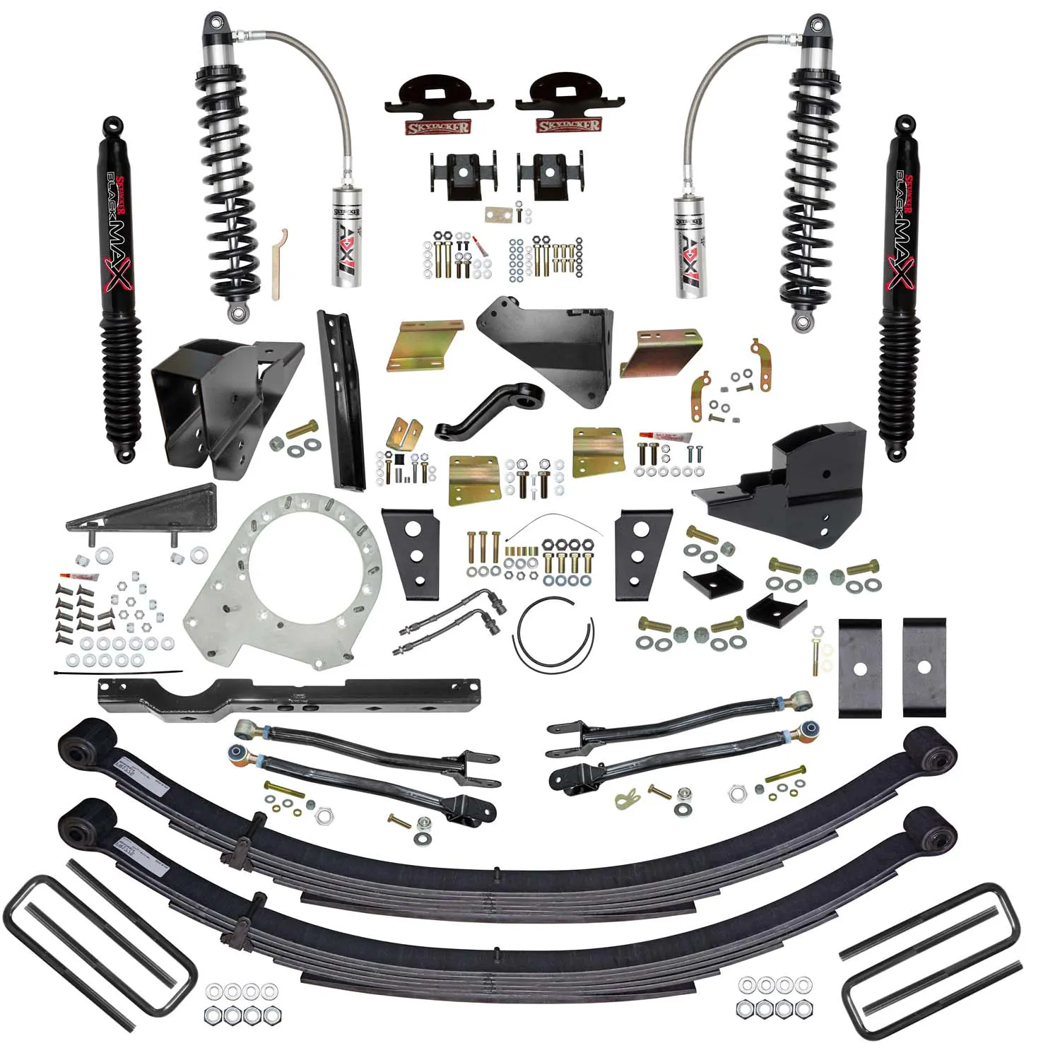 Skyjacker 8.5 In. ADX 2.5 Coilover Lift Kit With 4-Link Conversion And Black MAX Shocks