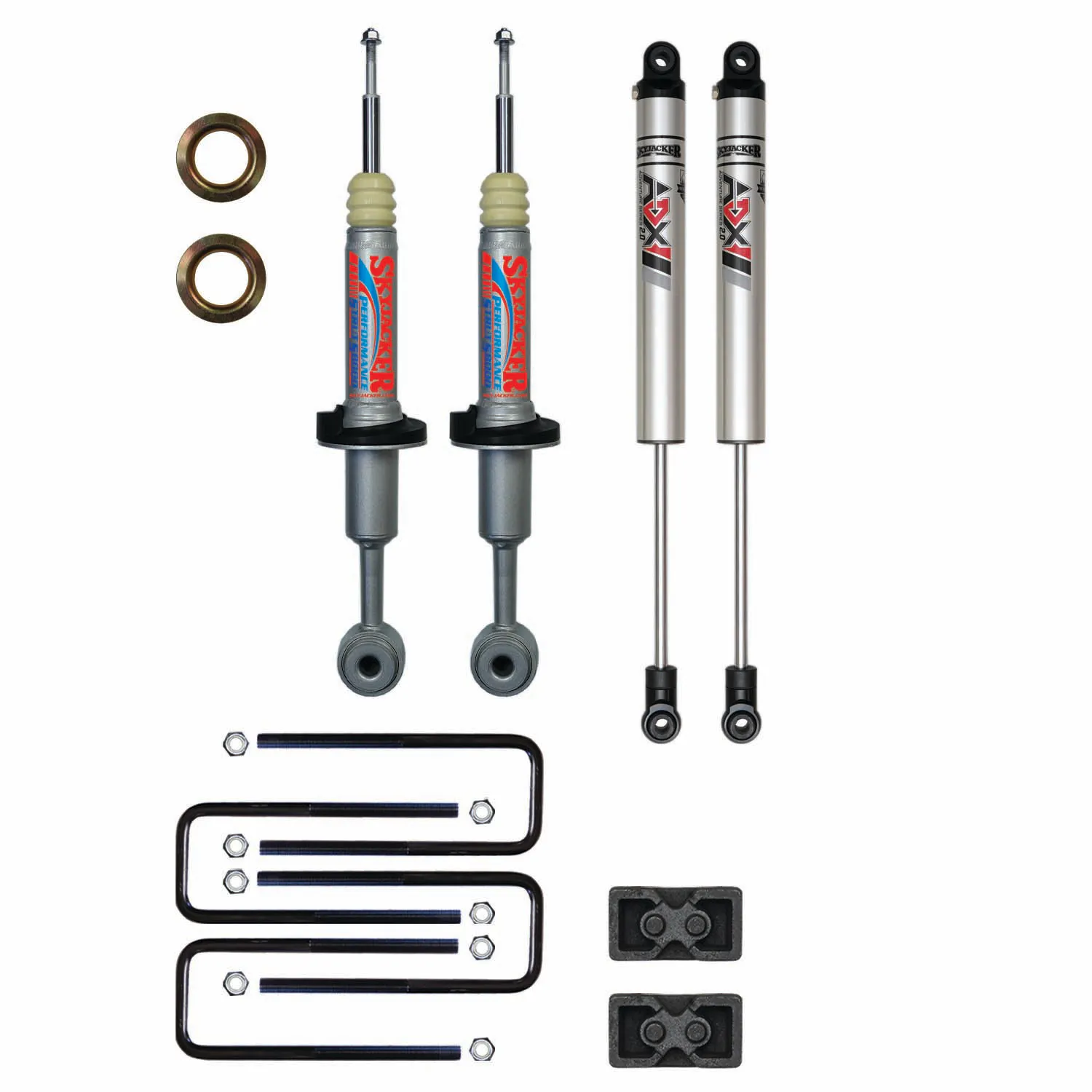 Skyjacker 3 in. Suspension Lift Kit With ADX M2.0 Aluminum Monotube Shocks.