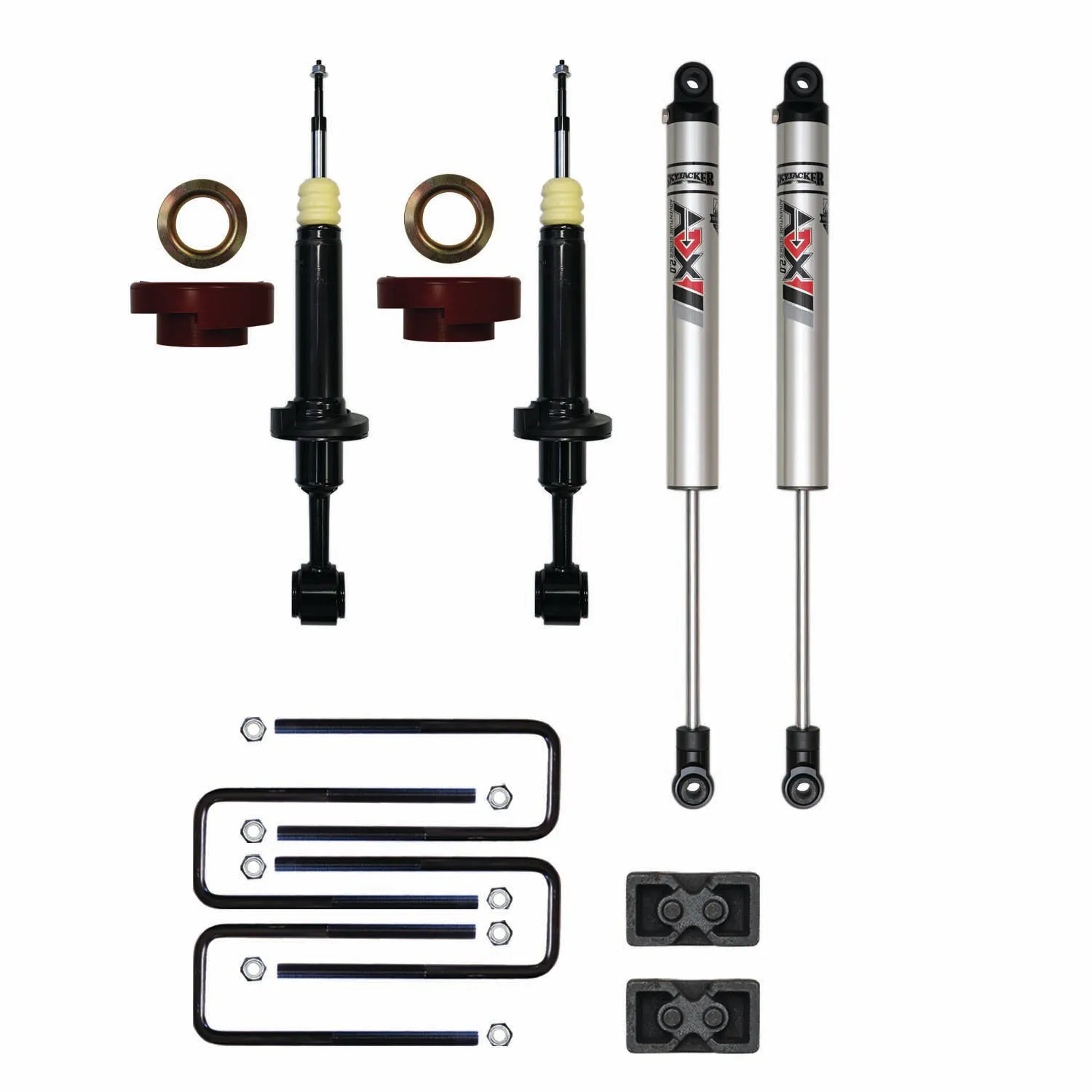 Skyjacker 3 in. Suspension Lift Kit With ADX M2.0 Aluminum Monotube Shocks.