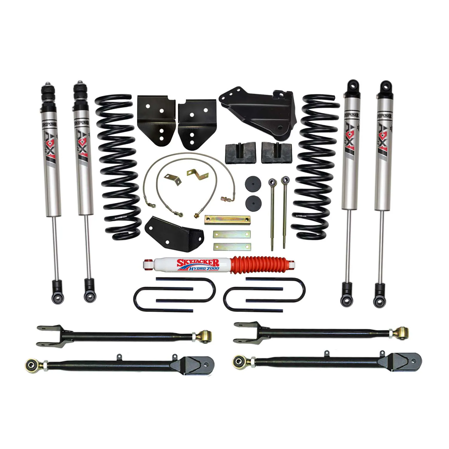 Skyjacker 4 in. Suspension Lift Kit With ADX M2.0 Aluminum Monotube Shocks.