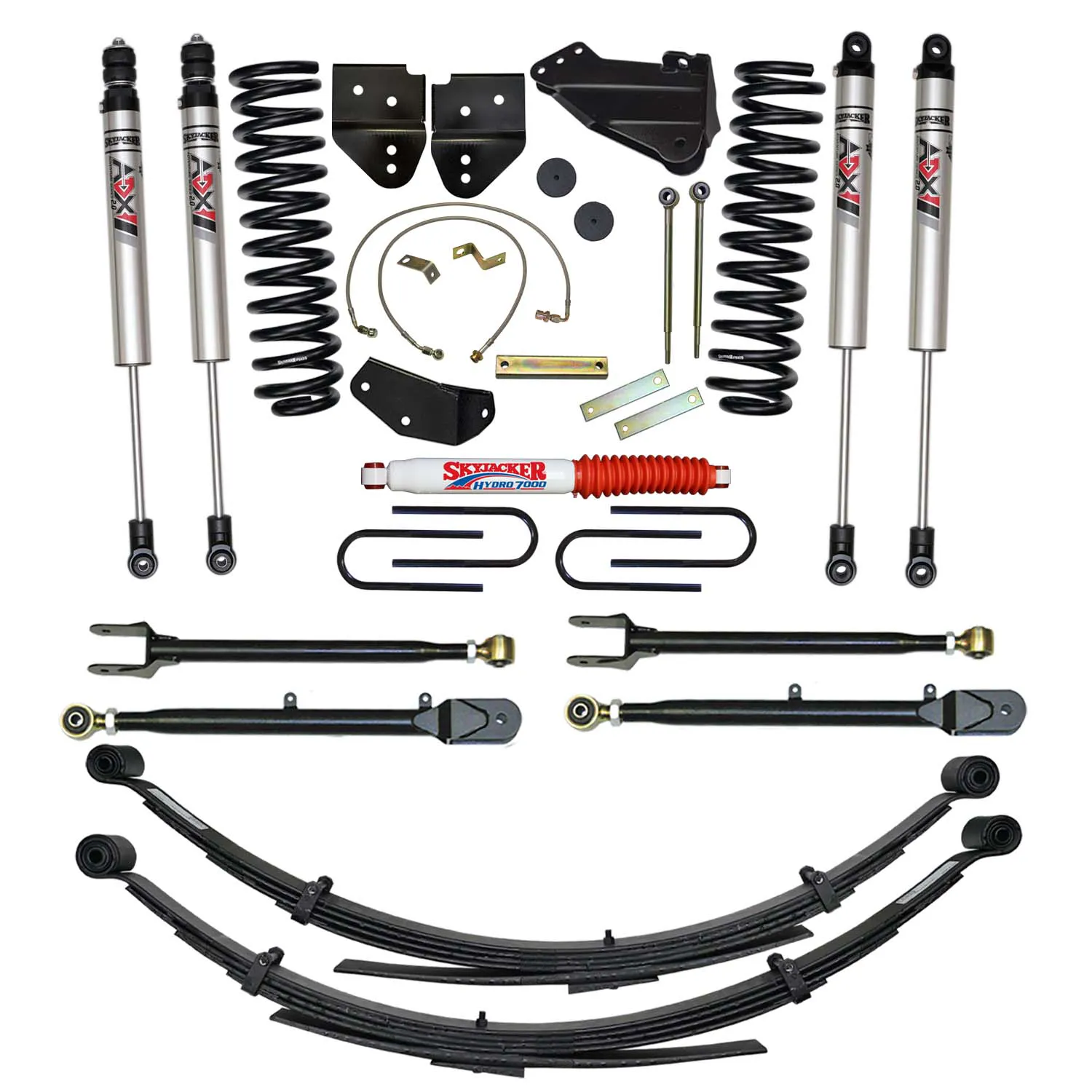 Skyjacker 4 in. Suspension Lift Kit With ADX M2.0 Aluminum Monotube Shocks.