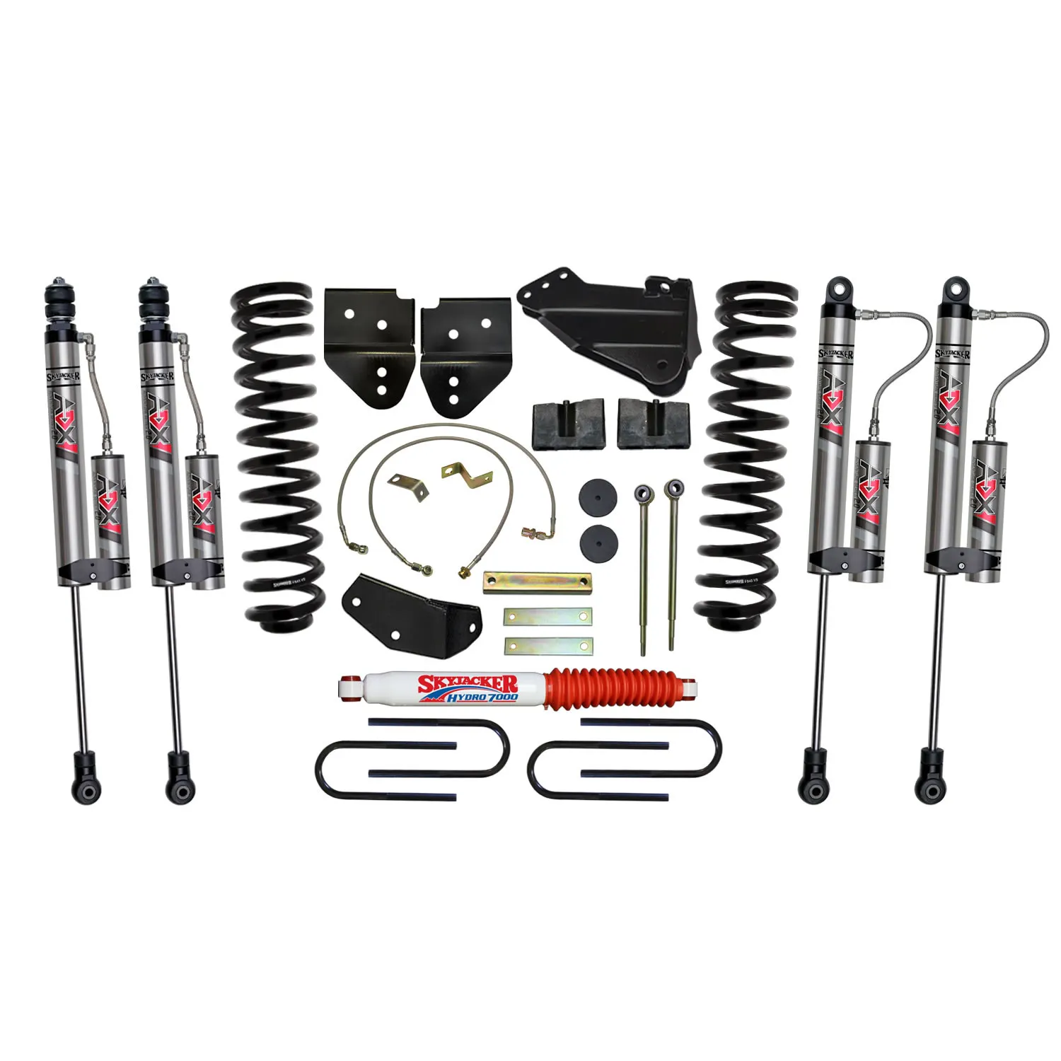 Skyjacker 4 in. Suspension Lift Kit With ADX 2.0 Remote Reservoir Monotube Shocks.