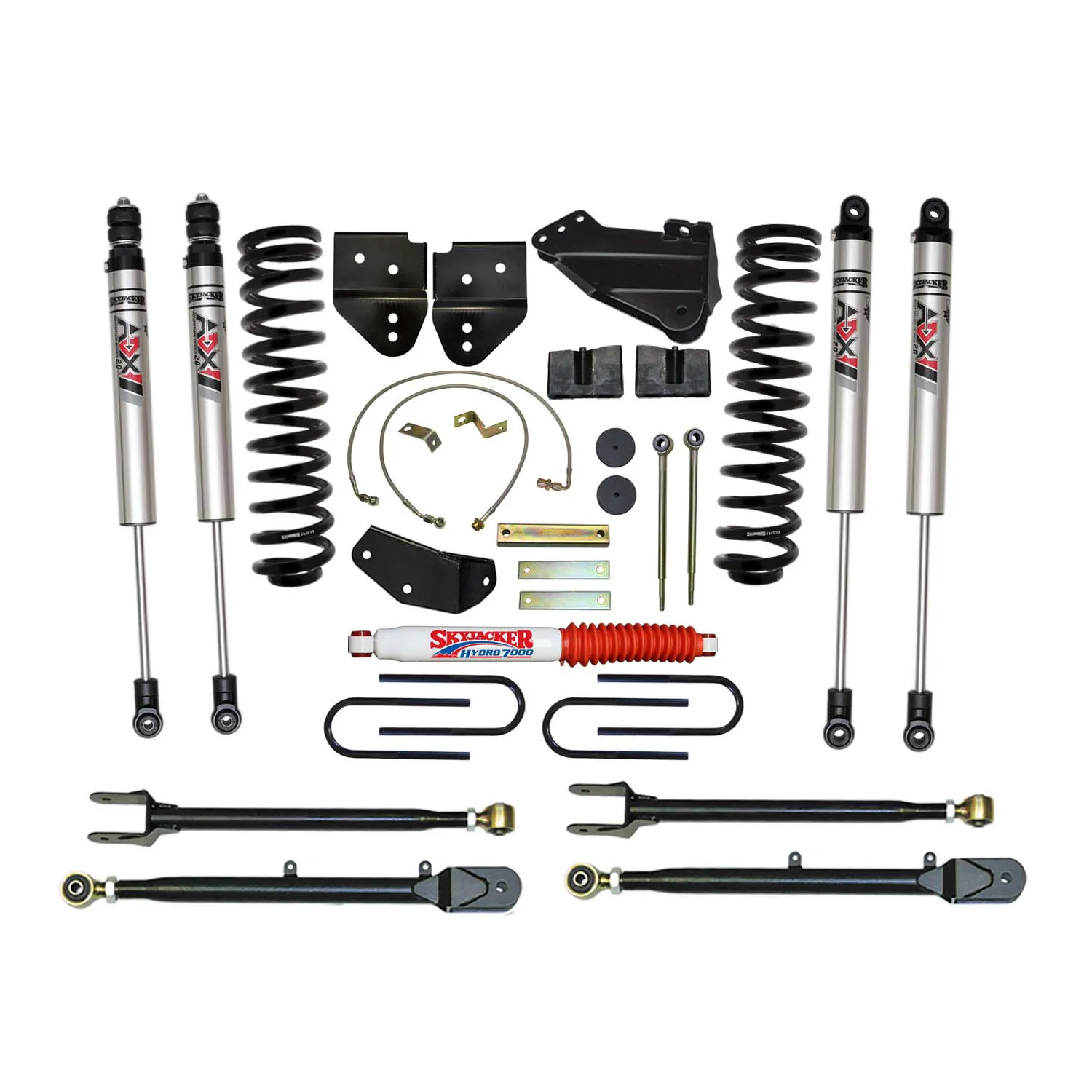Skyjacker 4 in. Suspension Lift Kit With ADX M2.0 Aluminum Monotube Shocks.